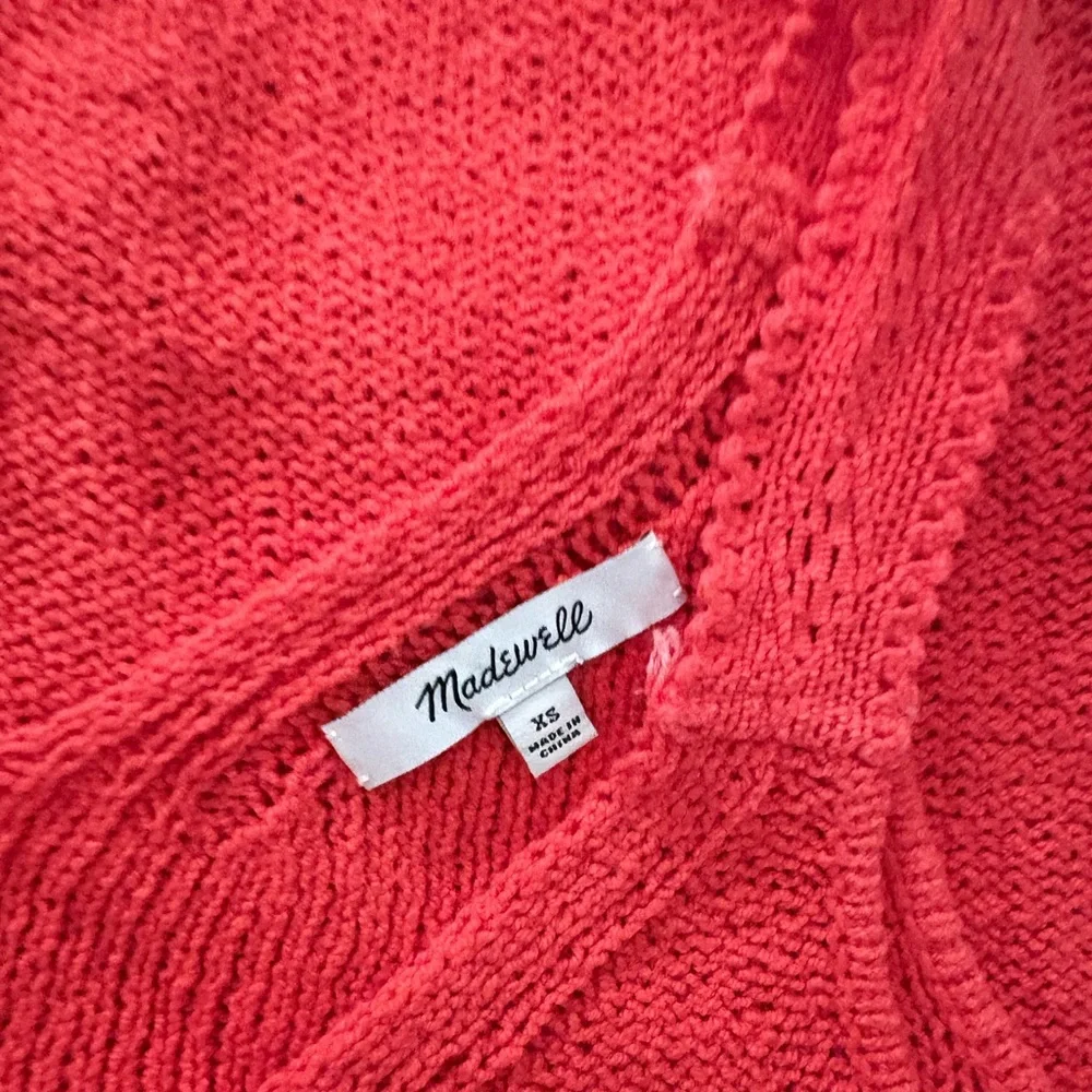 Madewell Raspberry Red V-Neck Knit Tank - Picture 2 of 3